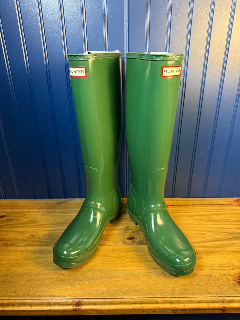 Hunter Original Tall Gloss Rain Boots Hunter Green Women’s Size 9 w/ Box - Picture 2 of 8